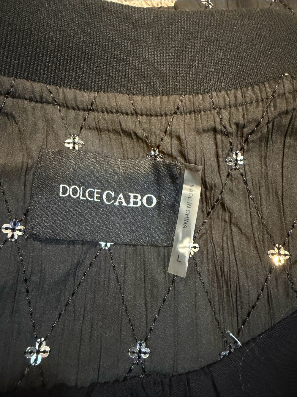 Dolce Cabo Embellished Sequin - Statement Piece - Dolman Sleeve Bomber Jacket L - Picture 4 of 4